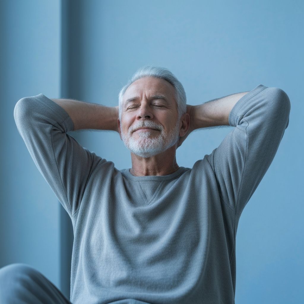 Mann genießt Ruhe und Entspannung